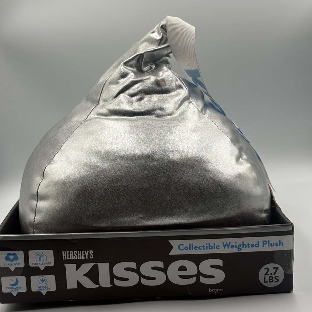 Hershey's Kisses Silver Weighted Plush Cushion Pillow Decor